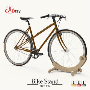 DIY-fietsstandaard DXF-bestanden | CNC houten rekplannen | Moderne gebogen fietsenstalling | Multiplexontwerp