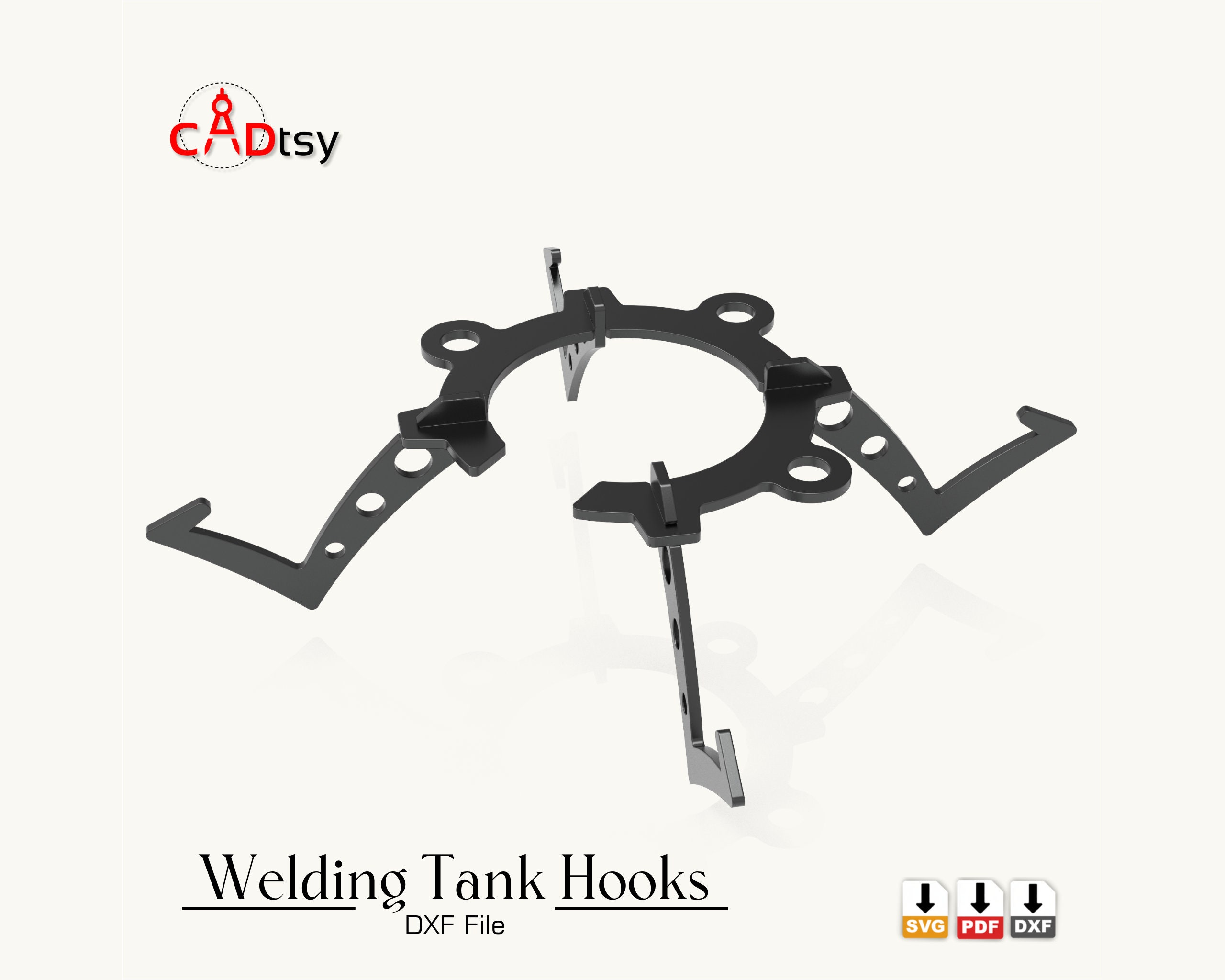 Welding Bottle Tank Hooks DXF File for CNC Plasma / Laser Etsy