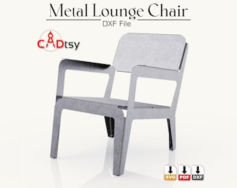 Metal Lounge Chair DXF SVG Files for Plasma Cutting, Sheet Metal Furniture Plans