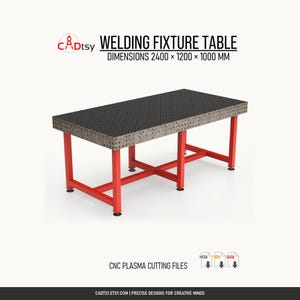 Welding Fixture Table DXF Files for CNC Plasma Cutting, 2400 x 1200mm Fabrication Project