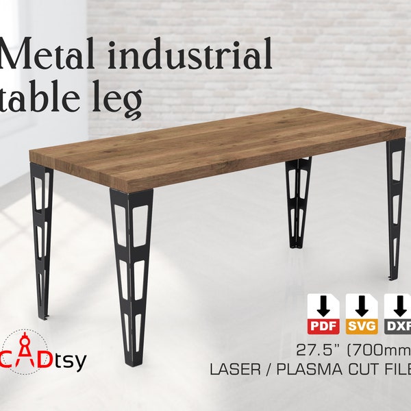 Industrial Table Metal Leg DXF Plasma Cut File. Metal Fabrication Vector Plans. Height 700 mm / 27.5"