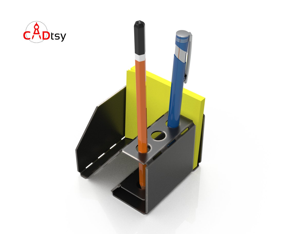 Pen Holder DXF File Metal Desk Organizer Vector Plans for Etsy