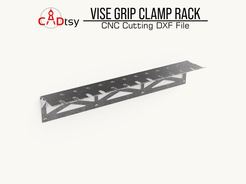 A direct side profile of the empty clamp rack, showing the bent sheet metal design for a clean attachment to the wall.