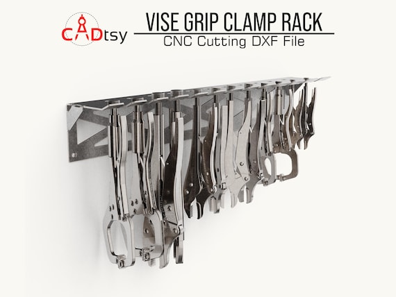 Vise Grip Clamp Rack DXF Files, Plasma Cut Welding Tool Organizer