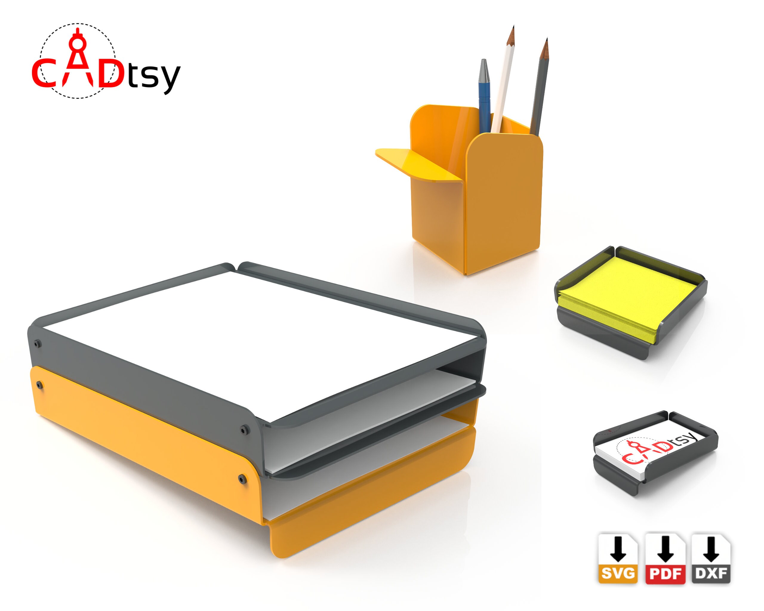 Office Stationery Set CNC Laser Cutting DXF File Bundle Etsy