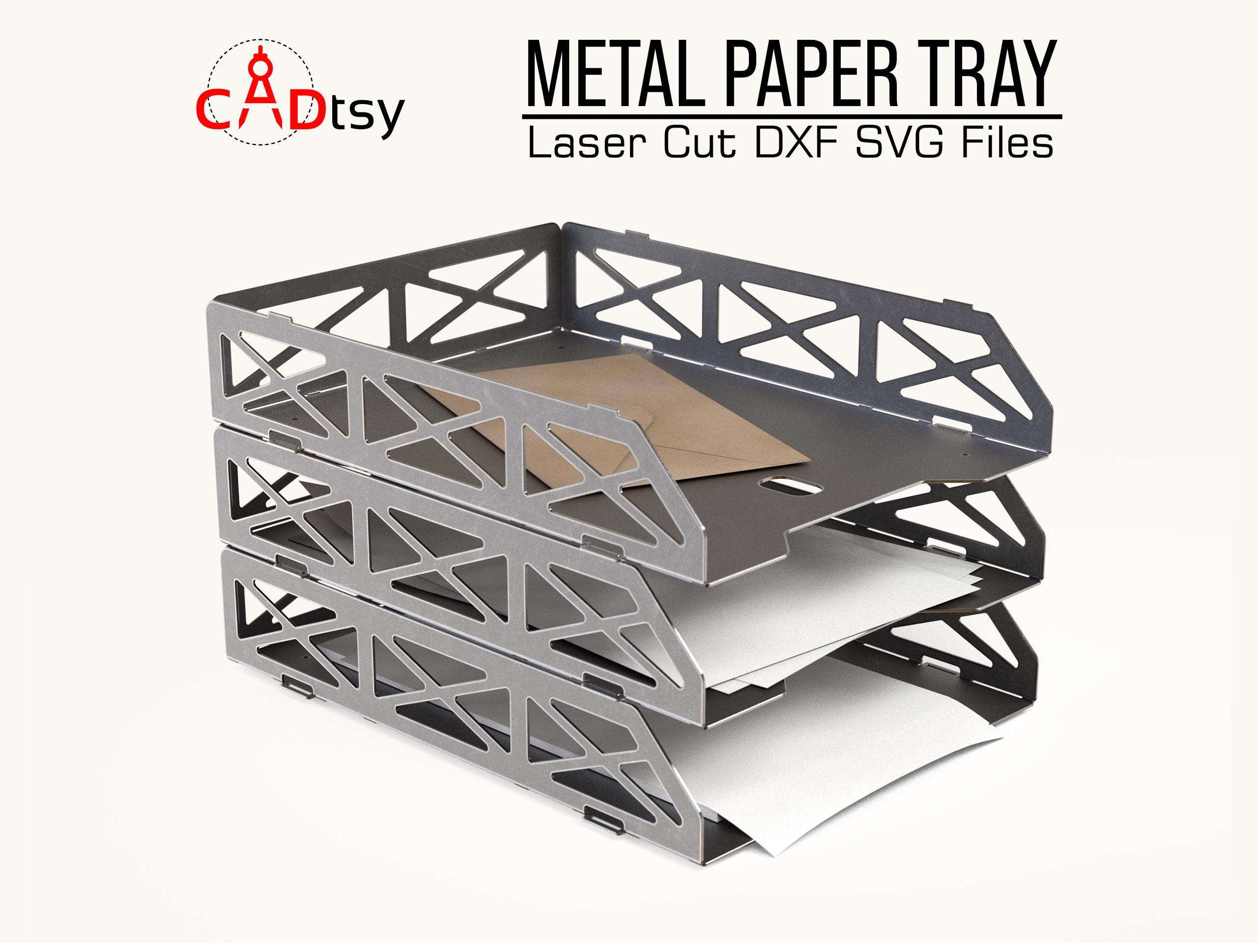 Industrial Metal Paper Tray DXF SVG Files: CNC Laser Cut Pattern  (a4/letter) - Etsy, image size:2560x1920