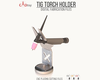 TIG Welding Torch Holder DXF Files for CNC Plasma Cutting, Sheet Metal Torch Rest