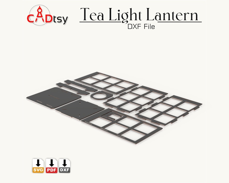 Mini Dxf Tea Light Mini Lantern SVG DXF Laser Cut Files, Candle Holder Template ...