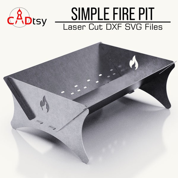 Portable Fire Pit DXF File CNC Laser Plasma Cutting, Outdoor Grill, Camping Stove, BBQ Vector Plans
