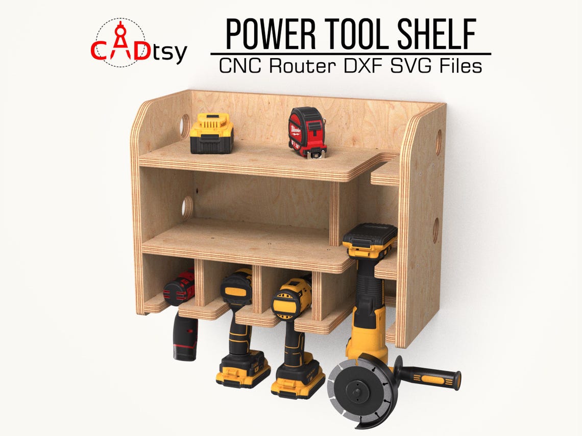 Cnc Tool Box Router Cordless Tool Organizer DXF SVG CNC Router Files, Power Tool Storage ...