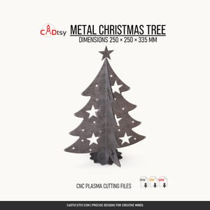 Metalen tafelkerstboom DXF bestanden voor CNC plasmasnijden, in elkaar passende decoratie