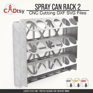 The empty metal spray can holder, showing the precise cutouts and bent design from the DXF files for plasma.