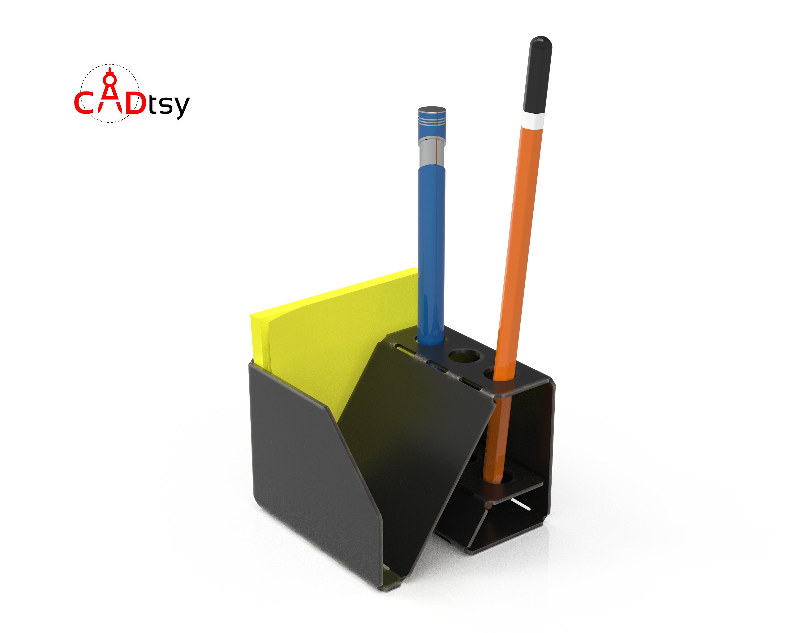 Pen Holder DXF File Metal Desk Organizer Vector Plans for Etsy