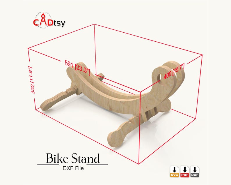Bike Stand DXF CNC Router Files • Bicycle Holder Floor Rack SVG - Etsy ...