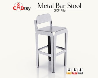 Bar Stool DXF Files for Plasma CNC • Modern Sheet Metal Chair Laser Cut Files