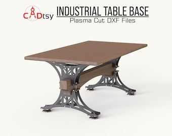 Industrial Table Base DXF | CNC Plasma Furniture Plans | DIY Trestle Table Legs | Metal Base Designs