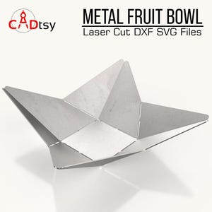 Archivos DXF de frutero de metal para plasma • Bandeja de aperitivos de origami cortada con láser