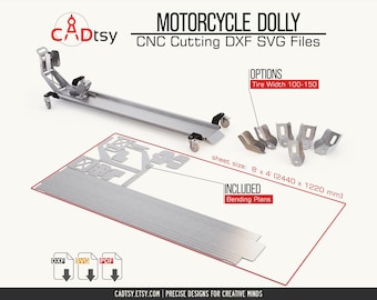 Motorcycle Dolly DXF Files for Plasma, Rolling Bike Mover Plans