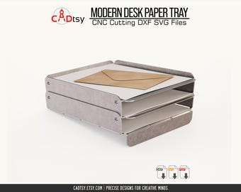 Stackable Paper Tray DXF Files for Plasma Cutting, Metal Desk Organizer