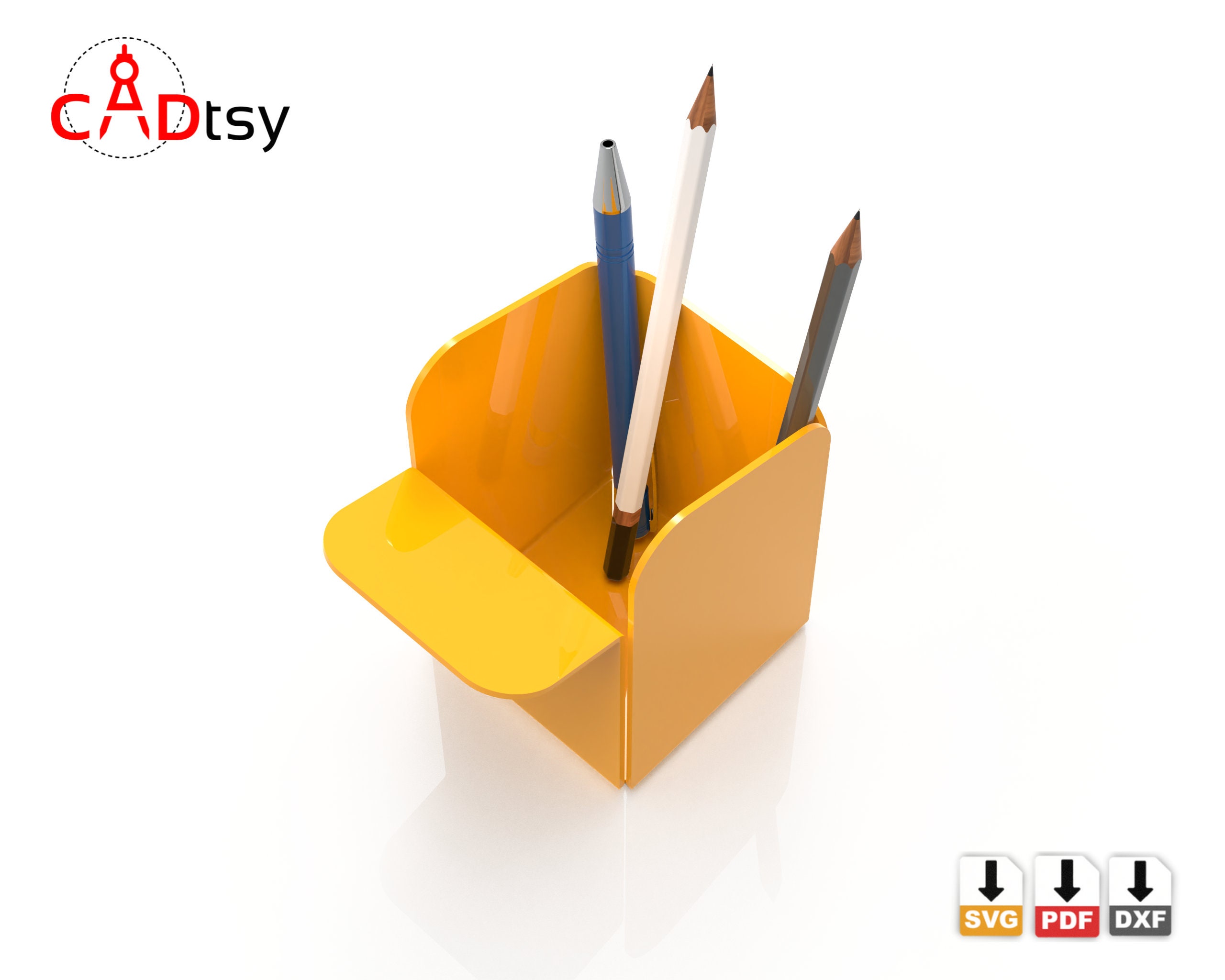 Metal Pen Holder DXF SVG Plasma / Laser Cut Files, Desk Organizer CNC