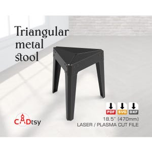 Metall Hocker cnc DXF Datei. Stuhl-Laserschnitt und Metallbearbeitung Blech Biegepläne. Moderne Metall Möbel DIY Design