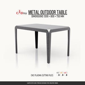 Metal Outdoor Table DXF, 1200mm Sheet Metal Plasma Cut Files