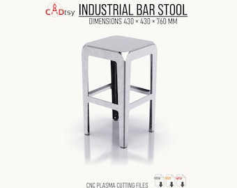 Metal Bar Stool DXF Files for Plasma Cutting, 2mm Sheet Steel Stool Plans