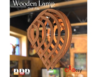 Water Drop Lamp DXF CNC Router Laser Cut Files. SVG Woodworking Vector Plans. Glowforge Artcam Template