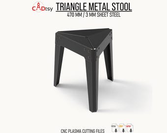 Metal Stool DXF Files for CNC Plasma Cutting, 470mm SheetMetal Stool