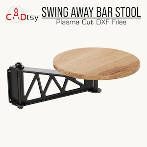 Swing-Out-Metall-Bar-Hocker CNC-Plasmaschneiden DXF-Dateien | Laser-Schnitt-Muster | Web-Fachwerk-Stil