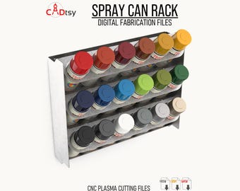 Stackable Spray Can Rack DXF Files for CNC Plasma Cutting, Metal Workshop Organizer