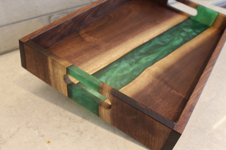 Custom Made Black Walnut Epoxy River Serving Tray Etsy