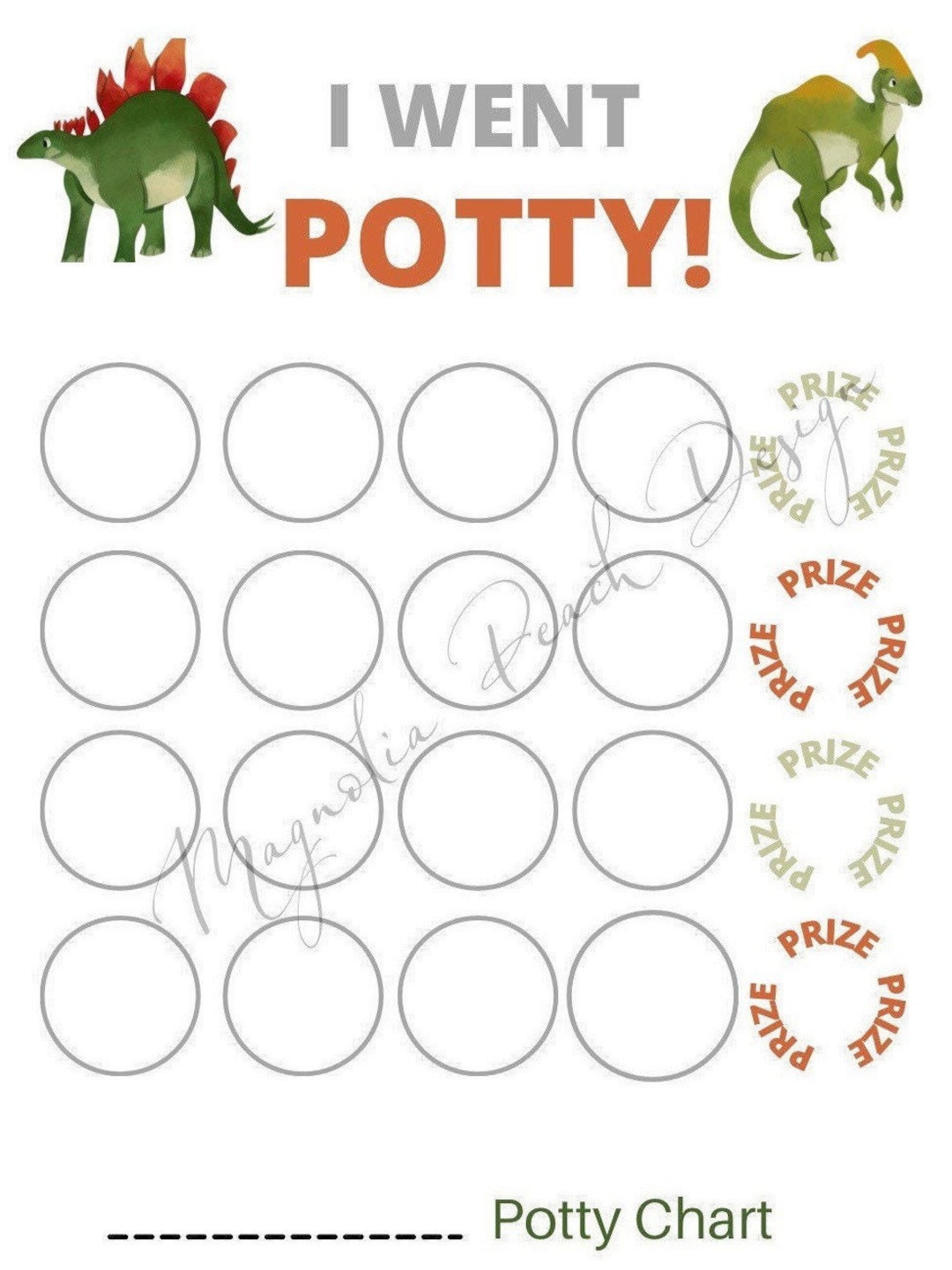 Dinosaur Printable Potty Chart, Potty Time, Toddler Reward Chart, Potty