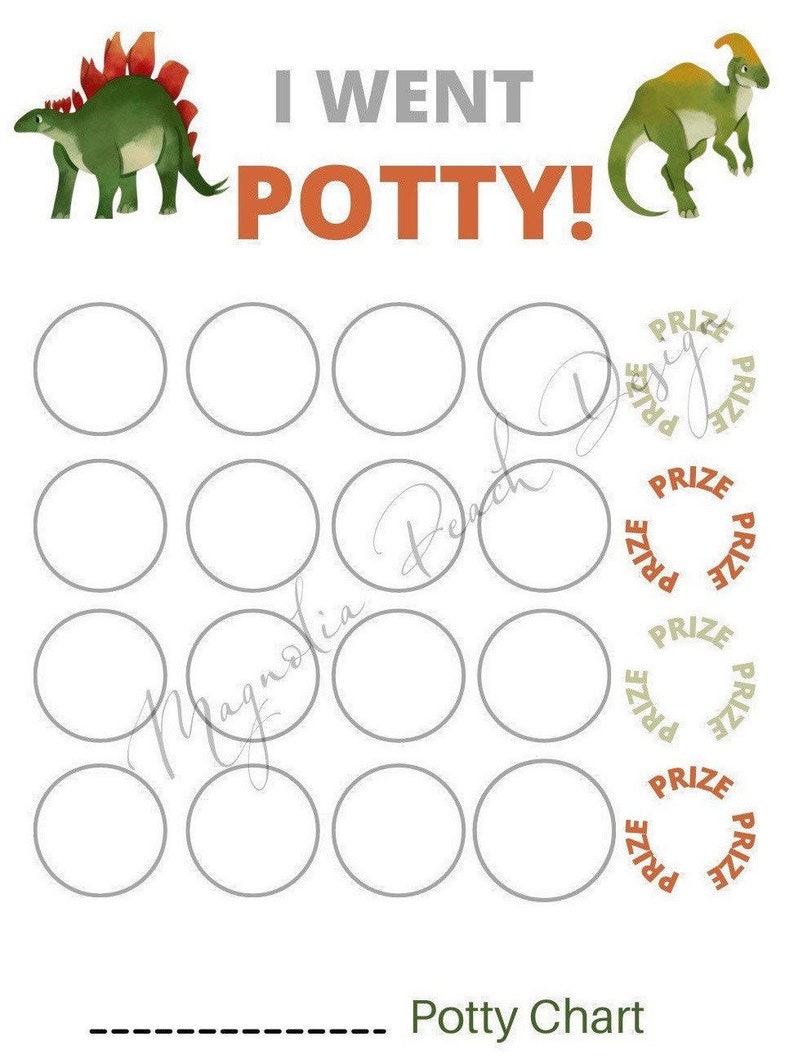 Dinosaur Printable Potty Chart Potty Time Toddler Reward - Etsy