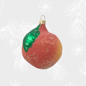 Pfirsich, Weihnachtsschmuck, Sammelkugel, mundgeblasene Glasornamente, Christbaumschmuck, handgefertigt, Heimdekoration