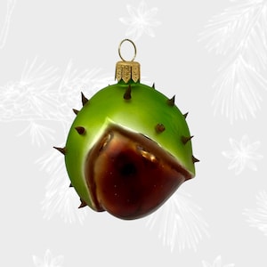 Chestnut Ornament, Christmas Ornament, Collectible Bauble,Glass Blown Ornaments for Christmas Tree,Christmas Tree Decorations,Handmade Glass