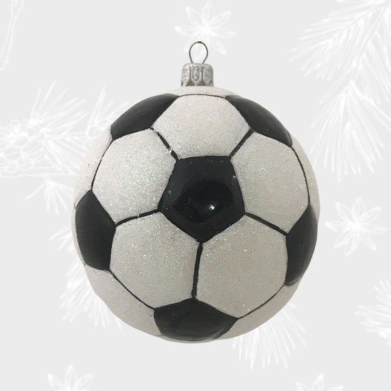 Pallone da calcio, pallone da calcio, decorazione in vetro per