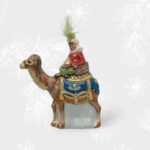 King on a Camel, Three King figurine, Religious Catholic Christian Gifts, Glass Christmas decoration, Christmas Tree Ornaments, Handmade