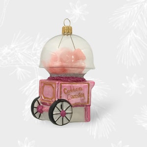 Cotton Candy Booth, Cotton Candy Machine, Cotton Candy Stand-Carnival Fun, Pink Cotton Candy, Candy Floss Machine, Glass Christmas Ornament