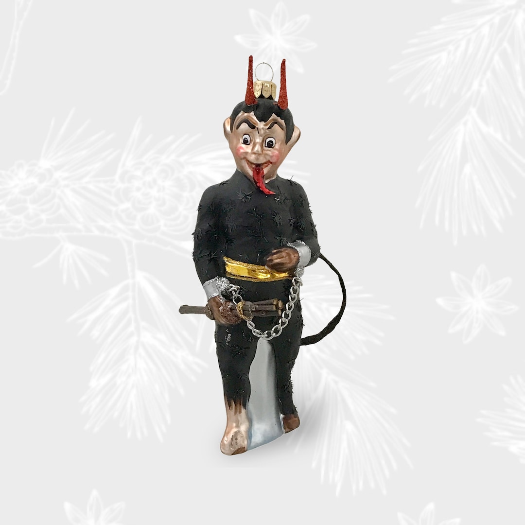 Krampus the Christmas Devil, Blown Glass Halloween Decoration Christmas