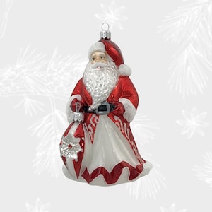 Santa Claus with a bauble, Christmas Ornament, Collectible Bauble, Blown Glass Ornaments, Christmas Tree Ornament Decorations,Handmade Glass