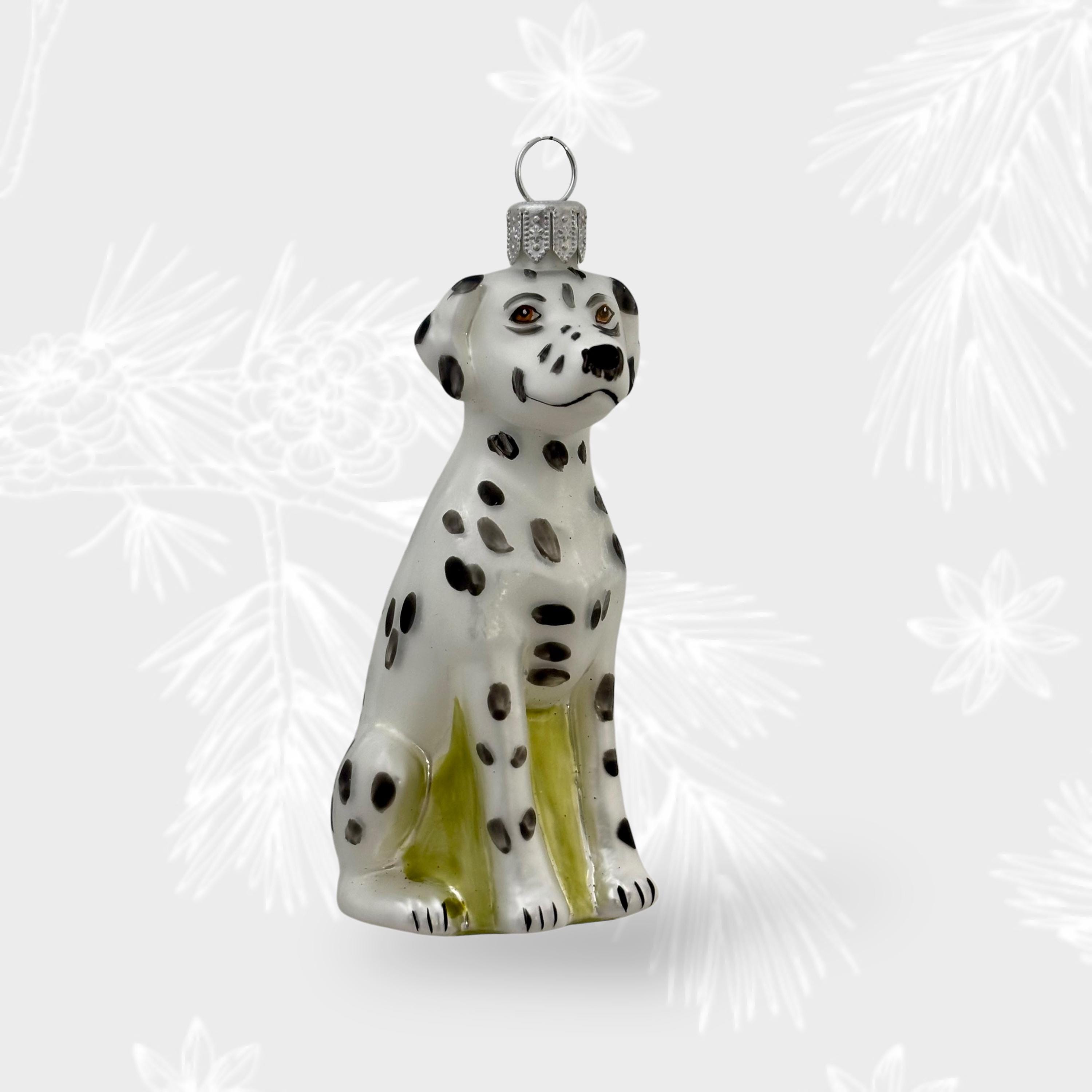 ヴィンテージ チェコガラスオーナメント 白狼？白狐？犬？ クリスマス