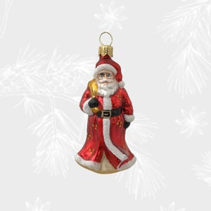 Little Santa Claus, Christmas Ornament, Collectible Bauble, Blown Glass Ornaments, Christmas Tree Ornament Decorations, Handmade in Poland