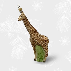 Giraffe, Weihnachtsschmuck, Sammelkugel, mundgeblasene Glasornamente, Weihnachtsbaumschmuck, handbemalt, einzigartiges Geschenk