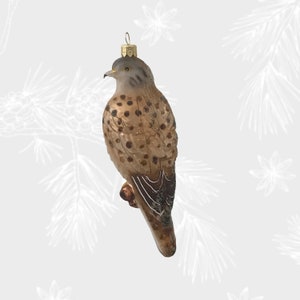 Falcon, Bird, Christmas Ornament, Collectible Bauble, Blown Glass Ornaments, Christmas Tree Ornament Decorations, Hand Painted,