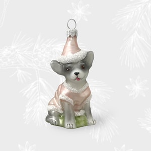 Chihuahua Dog, Christmas Ornament, Collectible Bauble, Blown Glass Ornaments, Christmas Tree Ornament Decorations, Handmade in Europe