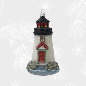 Leuchtturm, Weihnachtsschmuck, Sammelkugel, mundgeblasene Glasornamente, Weihnachtsbaumschmuck, Leuchtturm-Weihnachtsschmuck