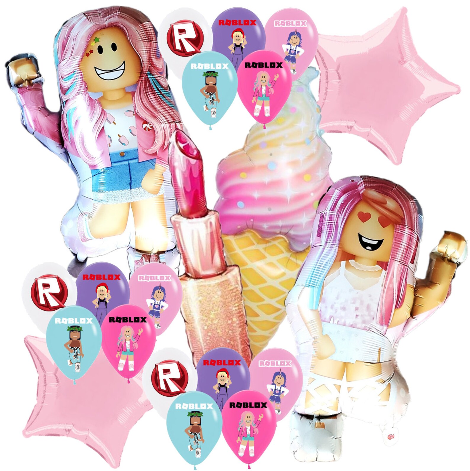 Roblox Girls happy birthday party decoration theme idea Etsy