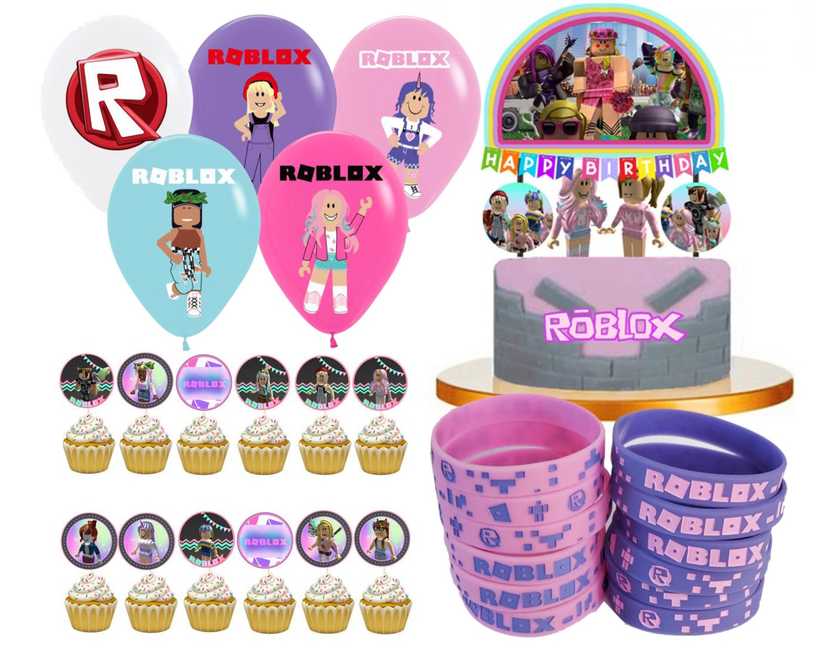 Roblox Girls happy birthday party decoration theme idea Etsy