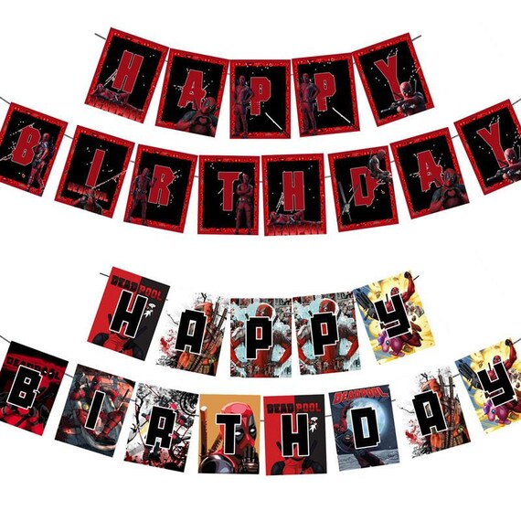 Deadpool happy birthday party decoration theme idea supplies Etsy